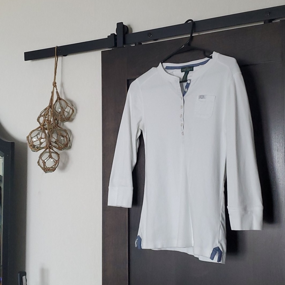 White Lauren Ralph Co. 3/4 Sleeve Shirt